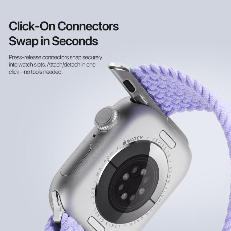 For Apple Watch 38 / 40 / 41 / S10 42mm DUX DUCIS Mixture Ultra Series Magnetic Buckle Nylon Braided Strap(Misty Purple)