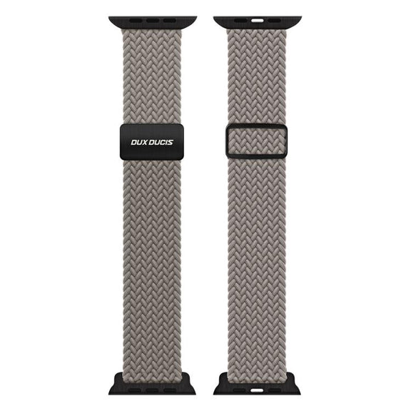 For Apple Watch 42 / 44 / 45 / 46 / 49mm DUX DUCIS Mixture Ultra Series Magnetic Buckle Nylon Braided Strap(Clay)