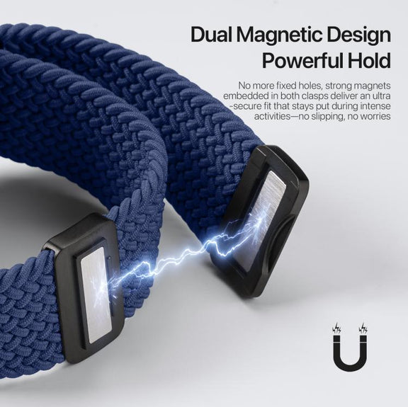 For Apple Watch 42 / 44 / 45 / 46 / 49mm DUX DUCIS Mixture Ultra Series Magnetic Buckle Nylon Braided Strap(Deep Blue)