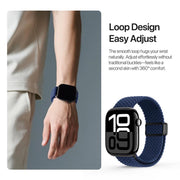 For Apple Watch 42 / 44 / 45 / 46 / 49mm DUX DUCIS Mixture Ultra Series Magnetic Buckle Nylon Braided Strap(Deep Blue)