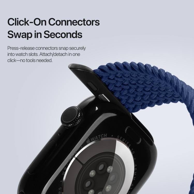 For Apple Watch 42 / 44 / 45 / 46 / 49mm DUX DUCIS Mixture Ultra Series Magnetic Buckle Nylon Braided Strap(Deep Blue)