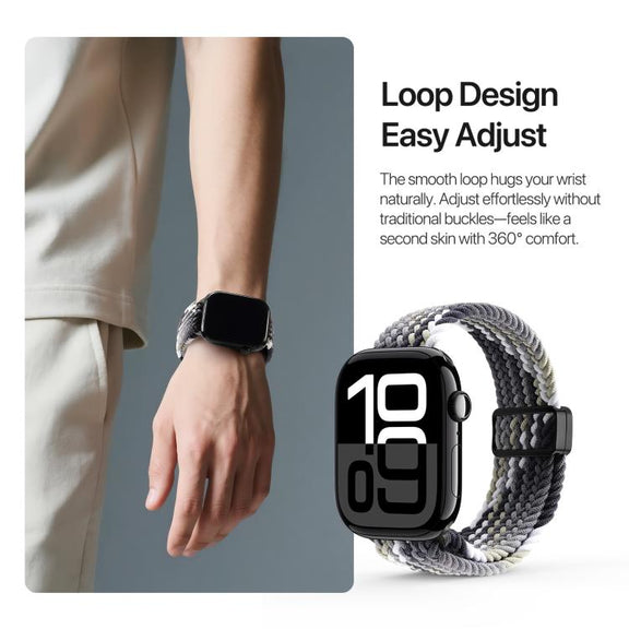 For Apple Watch 42 / 44 / 45 / 46 / 49mm DUX DUCIS Mixture Ultra Series Magnetic Buckle Nylon Braided Strap(Smoke Gradient)