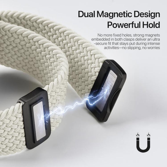For Apple Watch 42 / 44 / 45 / 46 / 49mm DUX DUCIS Mixture Ultra Series Magnetic Buckle Nylon Braided Strap(Starlight)