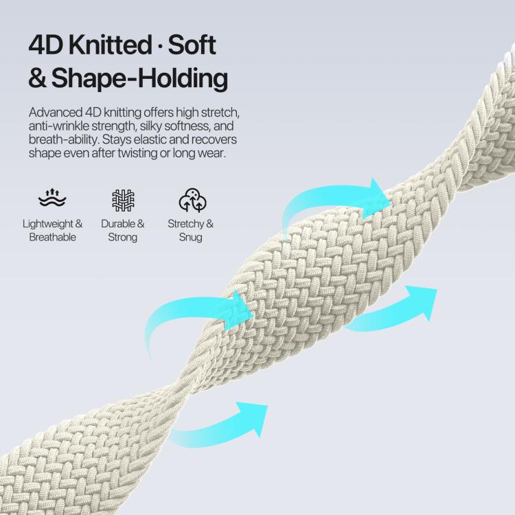 For Apple Watch 42 / 44 / 45 / 46 / 49mm DUX DUCIS Mixture Ultra Series Magnetic Buckle Nylon Braided Strap(Starlight)