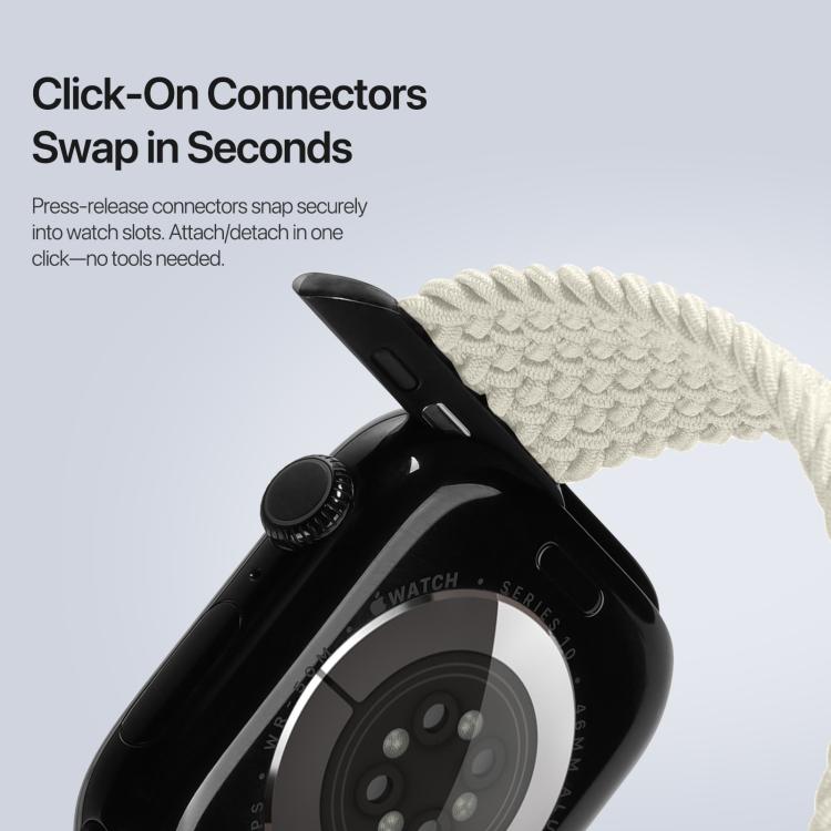 For Apple Watch 42 / 44 / 45 / 46 / 49mm DUX DUCIS Mixture Ultra Series Magnetic Buckle Nylon Braided Strap(Starlight)
