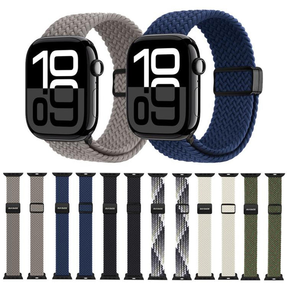 For Apple Watch 42 / 44 / 45 / 46 / 49mm DUX DUCIS Mixture Ultra Series Magnetic Buckle Nylon Braided Strap(Deep Blue)