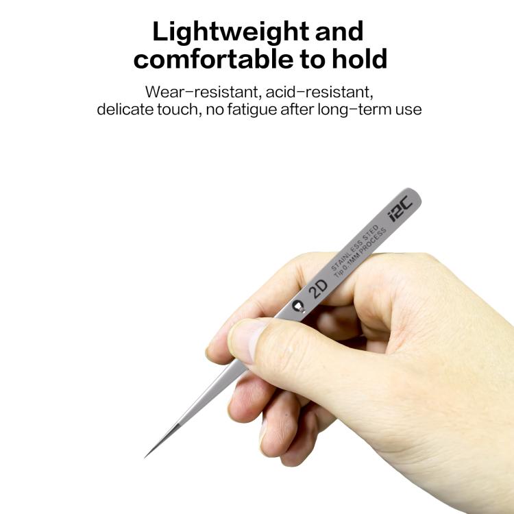 i2C NS Series Super Alloy High Precision Stainless Steel Super Hard Extra Tip Flying Wire Tweezers, Model:NS-01 2.5 Standard
