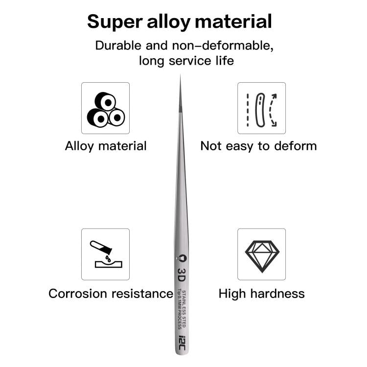 i2C NS Series Super Alloy High Precision Stainless Steel Super Hard Extra Tip Flying Wire Tweezers, Model:NS-03 Extra Hard Tip