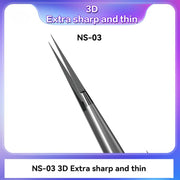 i2C NS Series Super Alloy High Precision Stainless Steel Super Hard Extra Tip Flying Wire Tweezers, Model:NS-03 Extra Hard Tip