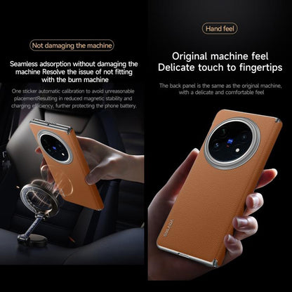 For vivo X Fold5 SULADA Frameless Top Layer Cowhide Leather PC Phone Case(Black) - free shipping - PMC Jewellery - Order now!