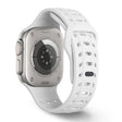 For Apple Watch 46mm / 49mm / 45mm / 44mm Shark Texture Holes Silicone Watch Band(White) - free shipping - PMC TechLife - Order now!