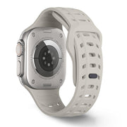 For Apple Watch 46mm / 49mm / 45mm / 44mm Shark Texture Holes Silicone Watch Band(Starlight)