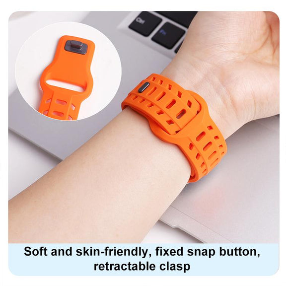 For Apple Watch 46mm / 49mm / 45mm / 44mm Shark Texture Holes Silicone Watch Band(Starlight)