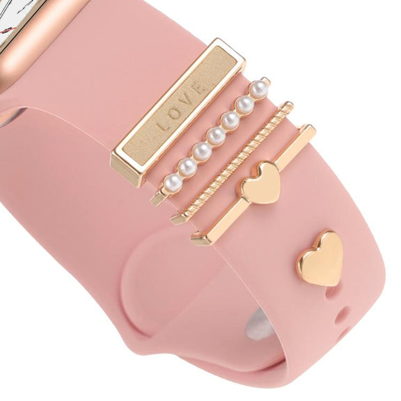 Smart Watch Band Decorative Ring Metal Accessories(Love Heart)