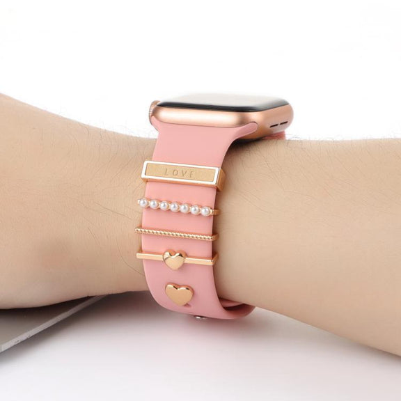 Smart Watch Band Decorative Ring Metal Accessories(Love Heart)