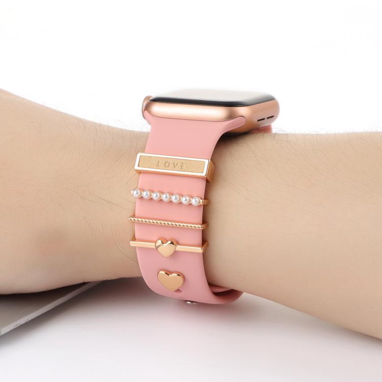Smart Watch Band Decorative Ring Metal Accessories(Love Heart)