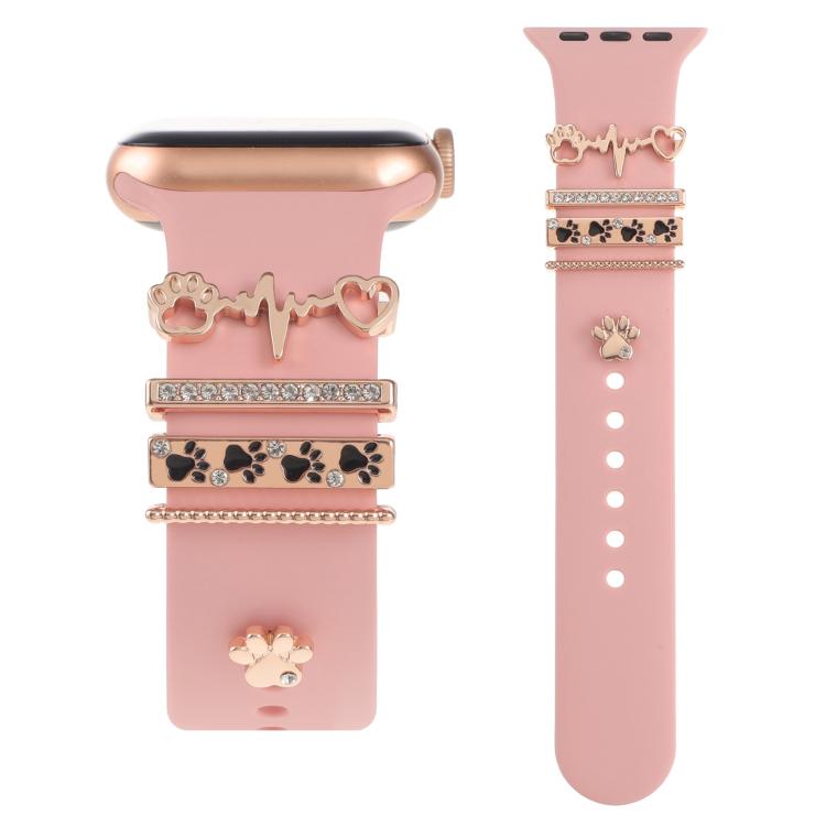 Smart Watch Band Decorative Ring Metal Accessories(Dog Paw Heart)