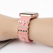Smart Watch Band Decorative Ring Metal Accessories(Dog Paw Heart)