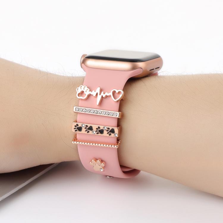 Smart Watch Band Decorative Ring Metal Accessories(Dog Paw Heart)