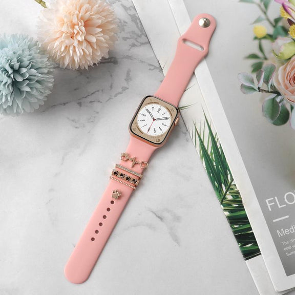 Smart Watch Band Decorative Ring Metal Accessories(Dog Paw Heart)