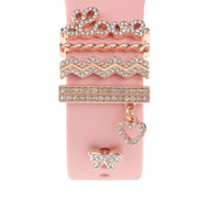 Smart Watch Band Decorative Ring Metal Accessories(Rose Gold LOVE)