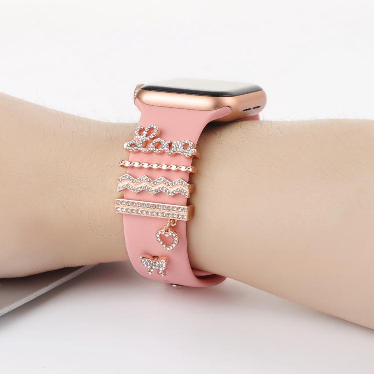 Smart Watch Band Decorative Ring Metal Accessories(Rose Gold LOVE) - free shipping - PMC TechLife - Order now!