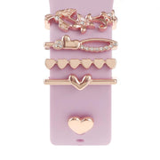 Smart Watch Band Decorative Ring Metal Accessories(Rose Gold Lily)