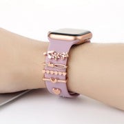 Smart Watch Band Decorative Ring Metal Accessories(Rose Gold Lily)