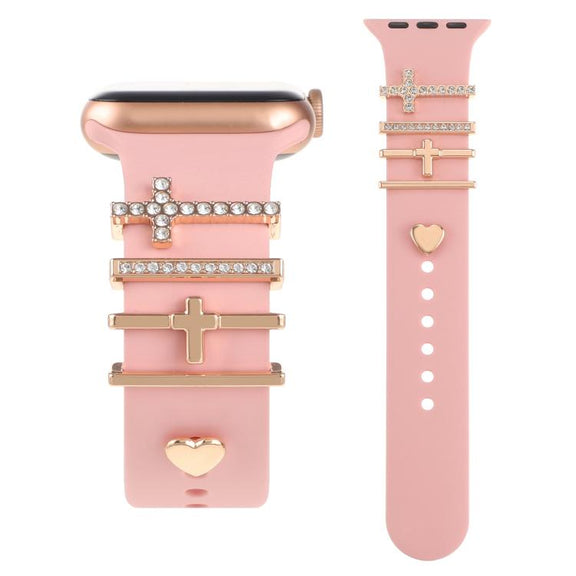 Smart Watch Band Decorative Ring Metal Accessories(Cross Heart)