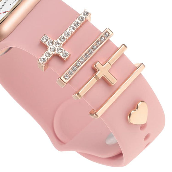 Smart Watch Band Decorative Ring Metal Accessories(Cross Heart)