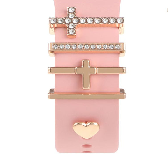 Smart Watch Band Decorative Ring Metal Accessories(Cross Heart)
