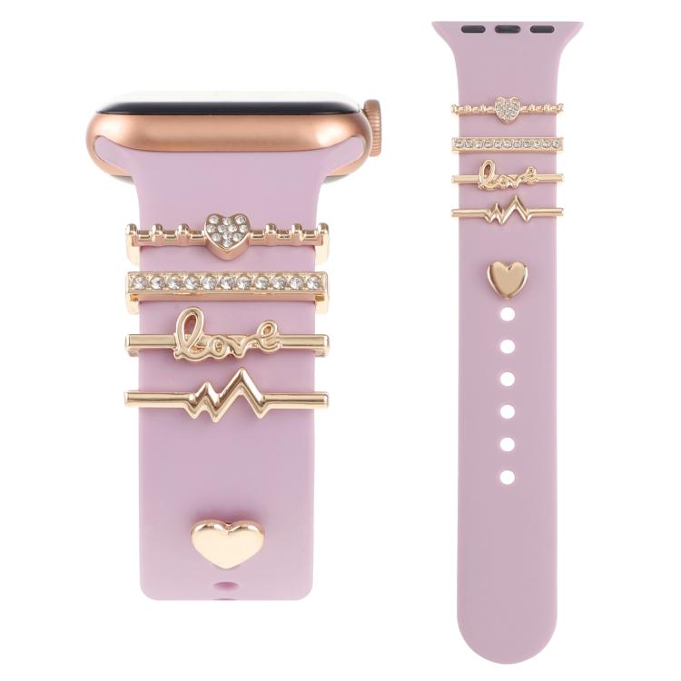 Smart Watch Band Decorative Ring Metal Accessories(Heartbeat)