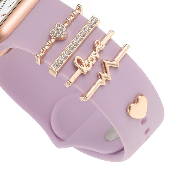 Smart Watch Band Decorative Ring Metal Accessories(Heartbeat)