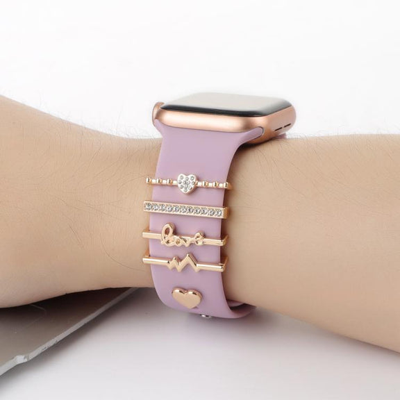 Smart Watch Band Decorative Ring Metal Accessories(Heartbeat)