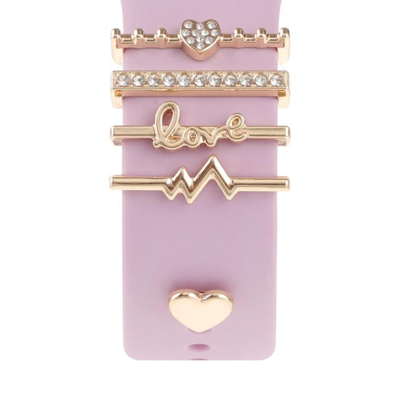 Smart Watch Band Decorative Ring Metal Accessories(Heartbeat)