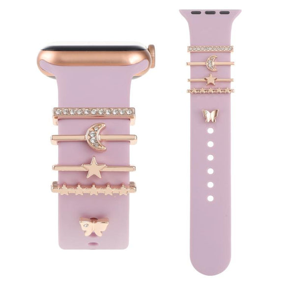 Smart Watch Band Decorative Ring Metal Accessories(Star Moon Butterfly)