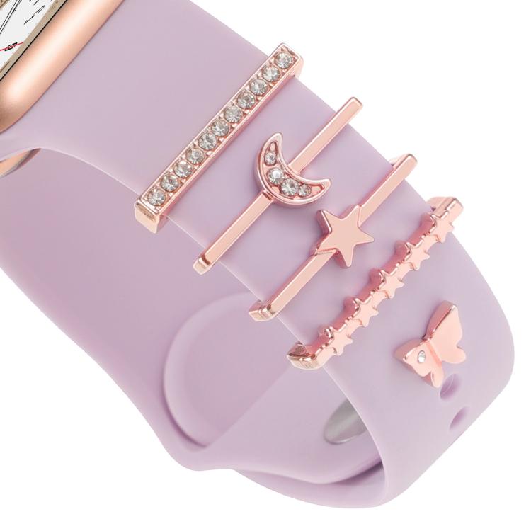 Smart Watch Band Decorative Ring Metal Accessories(Star Moon Butterfly)