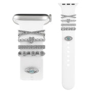 Smart Watch Band Decorative Ring Metal Accessories(Silver Heart Eyes)