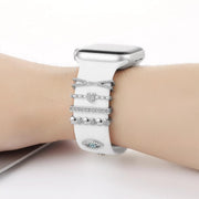 Smart Watch Band Decorative Ring Metal Accessories(Silver Heart Eyes)