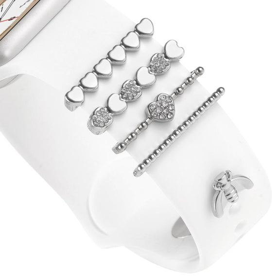 Smart Watch Band Decorative Ring Metal Accessories(Silver Cicada)