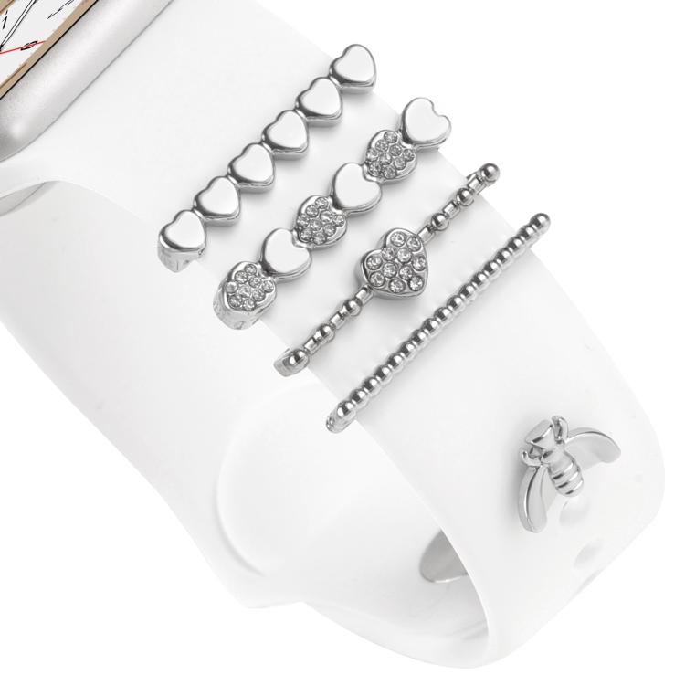 Smart Watch Band Decorative Ring Metal Accessories(Silver Cicada)