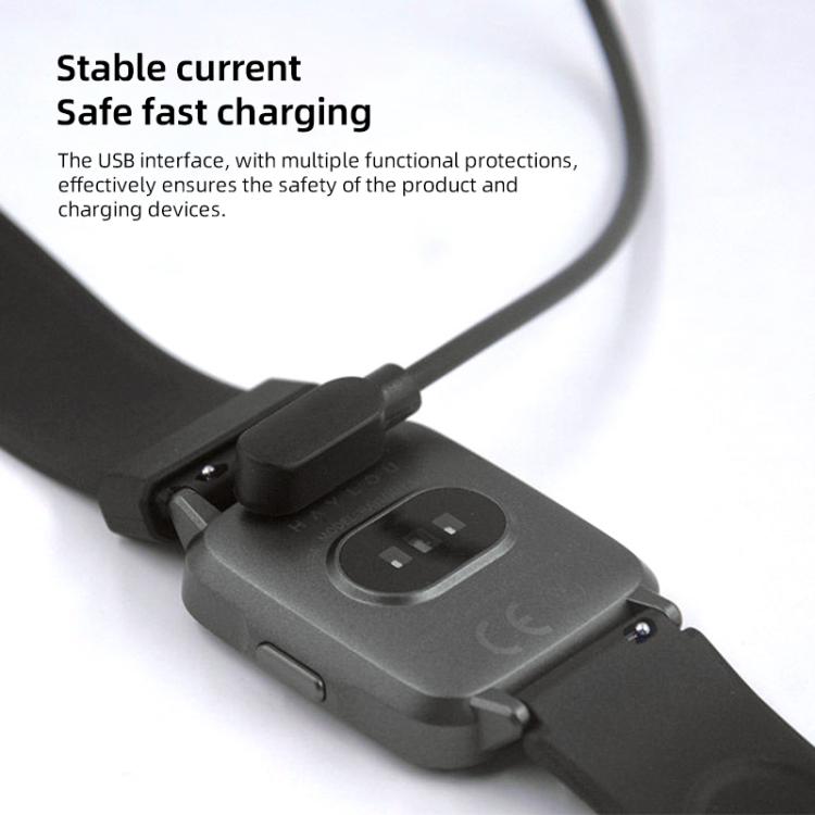USB Interface 4 Pin Smart Watch Magnetic Charging Cable With Chip Protection, Length:60cm(Black)