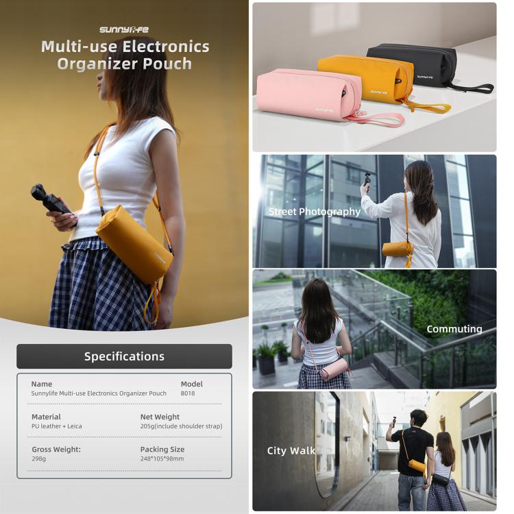 For DJI OSMO Pocket 3 Sunnylife Carrying Handbag Storage Shoulder Bag Combo Bags Mini Travel Daily Pouch(Black) - free shipping - PMC TechLife - Order now!