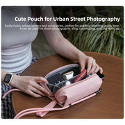For DJI OSMO Pocket 3 Sunnylife Carrying Handbag Storage Shoulder Bag Combo Bags Mini Travel Daily Pouch(Pink)
