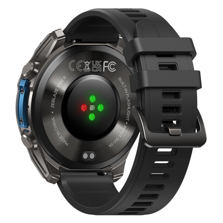 Zeblaze Vibe 8 Rugged Outdoor Smart Watch 1.43 inch Screen 5 ATM & IP69K Built-in Flashlight(Black) - free shipping - PMC Jewellery - Order now!