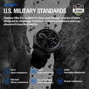 Zeblaze Vibe 8 Rugged Outdoor Smart Watch 1.43 inch Screen 5 ATM & IP69K Built-in Flashlight(Black)