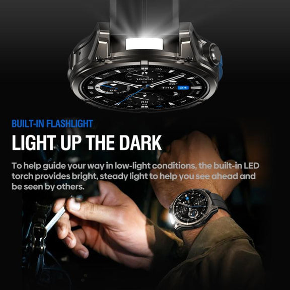 Zeblaze Vibe 8 Rugged Outdoor Smart Watch 1.43 inch Screen 5 ATM & IP69K Built-in Flashlight(Black)