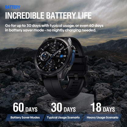 Zeblaze Vibe 8 Rugged Outdoor Smart Watch 1.43 inch Screen 5 ATM & IP69K Built-in Flashlight(Grey) - free shipping - PMC Jewellery - Order now!