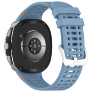 For Samsung Galaxy Watch8 / Watch8 Classic xDfind Alloy Silver Buckle Breathable Hole Silicone Watch Band(Official Blue)