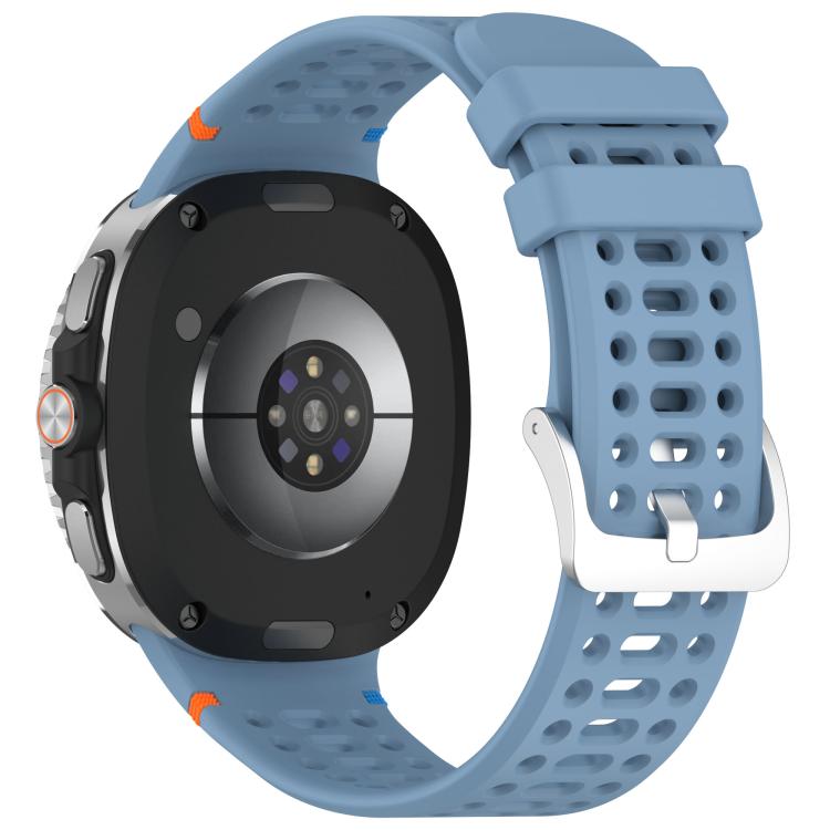 For Samsung Galaxy Watch8 / Watch8 Classic xDfind Alloy Silver Buckle Breathable Hole Silicone Watch Band(Official Blue)